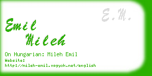 emil mileh business card